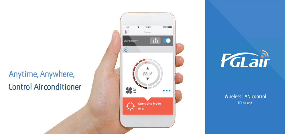 Anytime, Anywhere, Control Airconditioner with FGLAir app