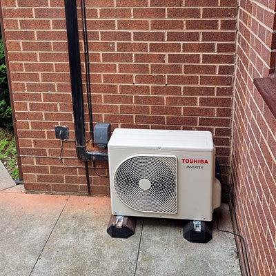 Chester air conditioning unit outside house