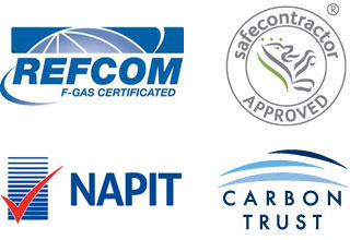 Refcom F-Gas Certified, Safe Contractor Approved, Napit, Carbon Trust